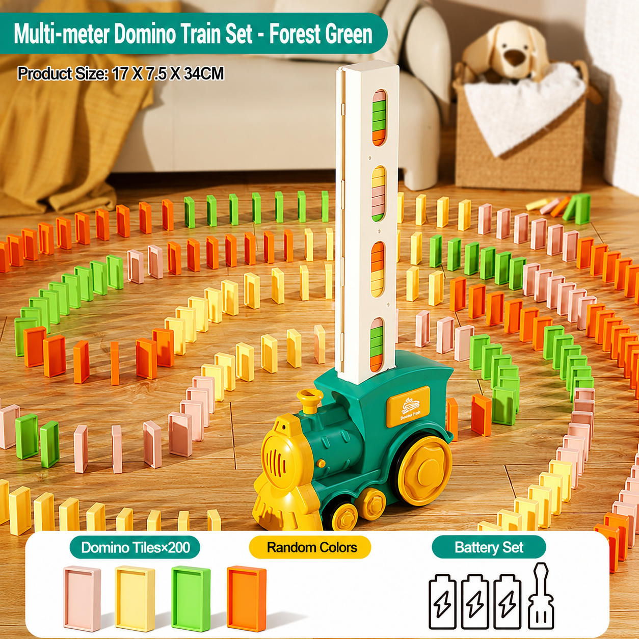 Automatic Domino Train Set for Kids | STEM Building & Chain Reaction Toy