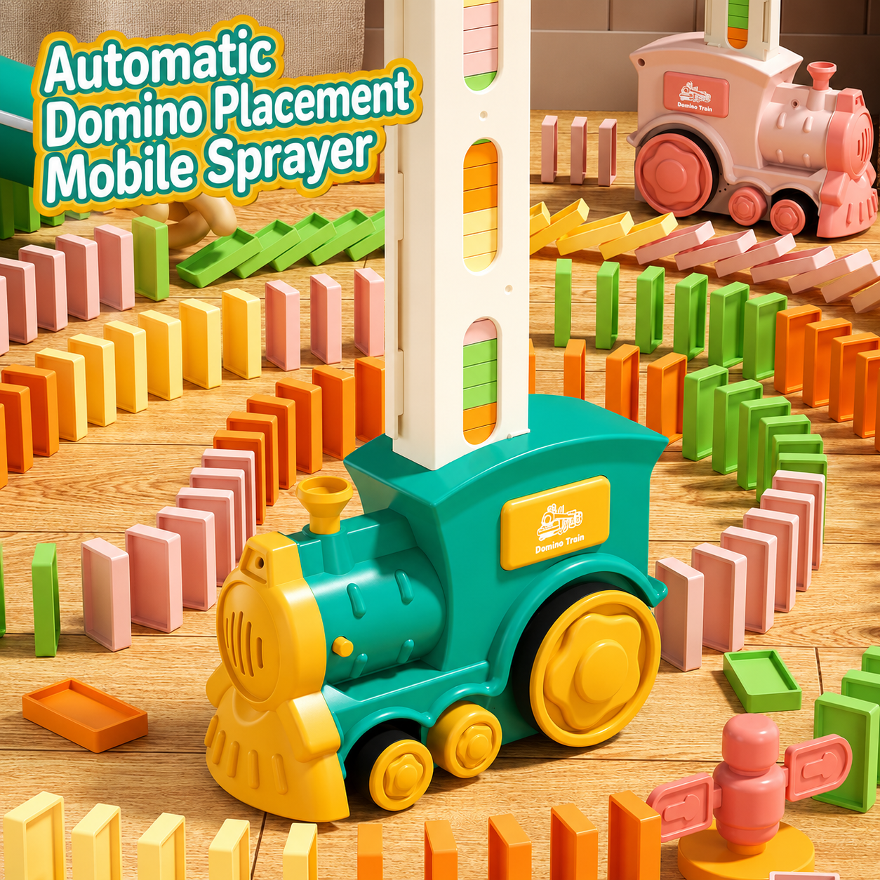 Automatic Domino Train Set for Kids | STEM Building & Chain Reaction Toy