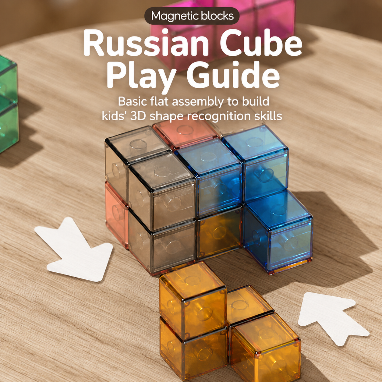 Magnetic Cube Building Block Set (54 Cards Edition)