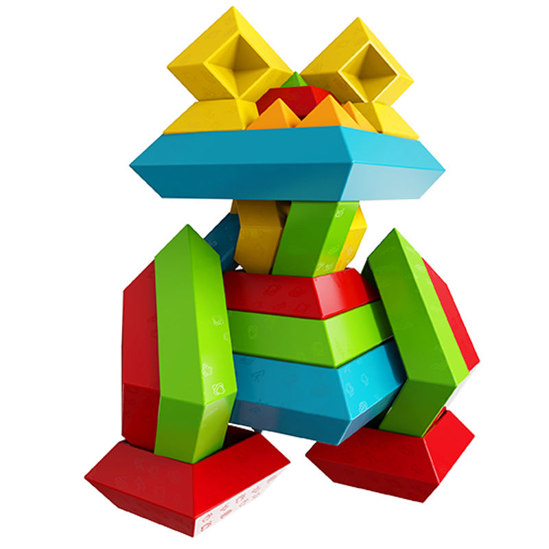 Wooden Pyramid Building Blocks Set for Kids | Creative STEM Balance Toy