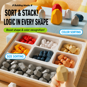 Pebloon Balancing Stones Set – Montessori Stacking Toy for Kids