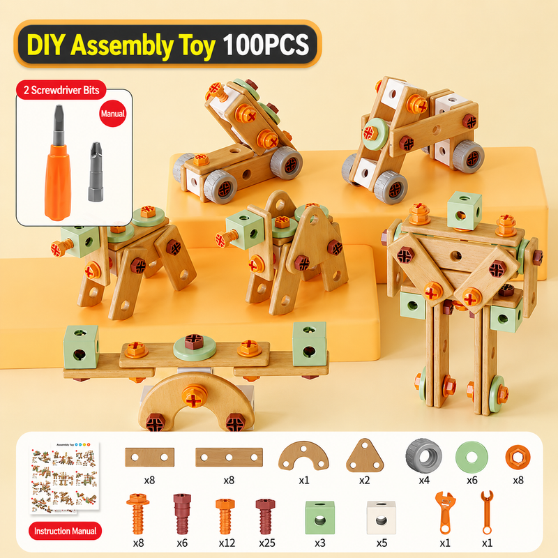 Kids DIY Electric Drill Tool Set - Montessori Construction Toy