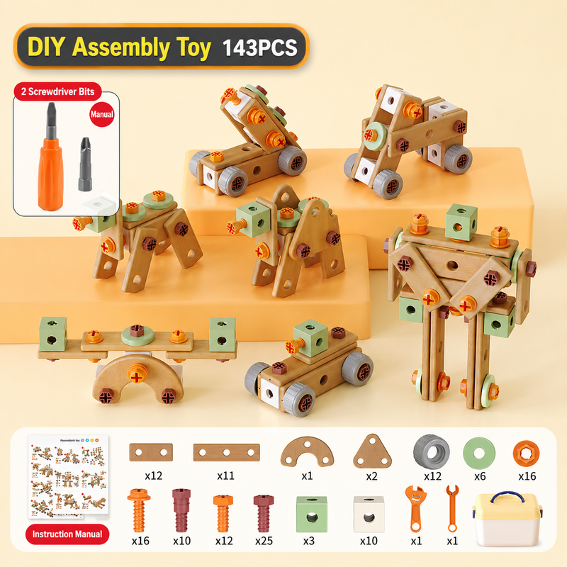 Kids DIY Electric Drill Tool Set - Montessori Construction Toy